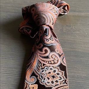 Brown and orange paisley Canali tie